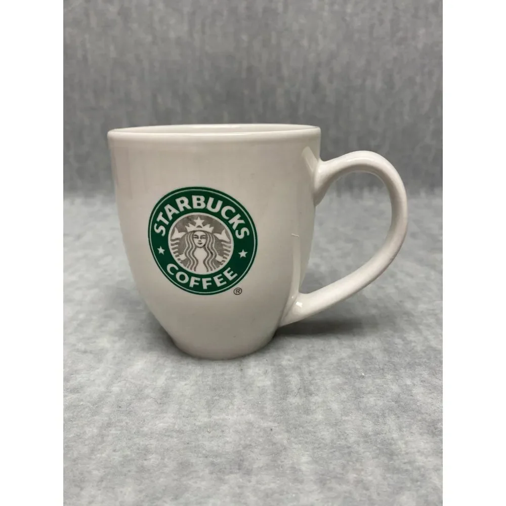 Starbucks Coffee Mug Cup 14 oz. White‎ w/Green Logo Old Classic Mermaid